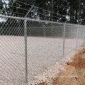 10 or 11 Gauge Galvanized Iron Chain Link Fence with Security Top Barbed Wire.